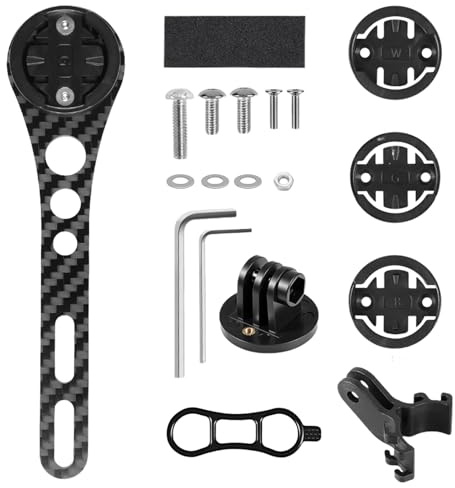 Zyiphor Fahrradcomputer Halterung aus Carbon, Integrated Handlebar Out Mount Kompatibel mit Garmin Edge, Wahoo Elemnt, Bryton, Giant, GoPro & Fahrradlampen, für Rennradfahrer