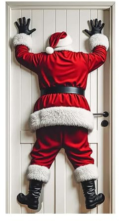 Weihnachts-Türdekorationsbanner, Christmas Door Backdrop Decoration Banner, Weihnachtsmann Tür Abdeckung Dekoration, Weihnachtsbanner für Haus Haustür Veranda (A)