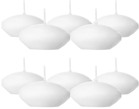 VICASKY 10pcs Floating Candles- White Tealight Candles for Centerpieces, Wedding Party Pool Bathtub, Dinner Decor, Valentine's Day, SPA, Long Burn Clean Wax