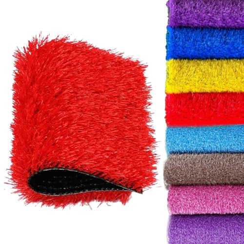 Gazon Artificiel Pour Intérieur Et Extérieur, Tapis De Gazon Artificiel Tapis De Gazon Synthétique Pour Jardin, Gazon Pour Animaux, Gazon Synthétique Pour Aménagement Paysager Golf(Red,39x118IN)