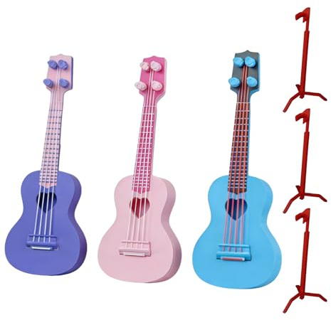 Ukulele Giocattolo per Bambini,Strumento a Corda Educativo,Chitarra Giocattolo In Stampa 3D - Per Dormitorio, Scrivania E Comodino, Appassionati Di Musica, Adolescenti, Principianti E Bambini