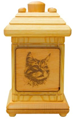 Urna de animales elegante y sencilla para gatos, urna andina para gatos, cenizas para gatos, caja de cenizas para gatos, urna de madera de haya maciza, urna de madera de haya maciza, 12 x 12 x 20 cm.