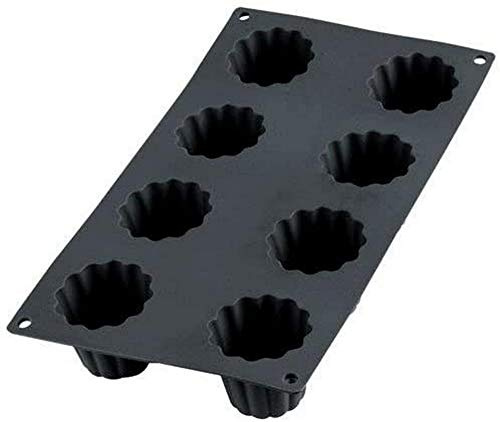 Lékué CANNELE-BORDELAIS, Cannelé-Form, 8 Mulden, schwarz, Silikon