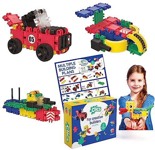 Clics Giocattoli da costruzione per bambini dai 3 anni, giocattoli educativi creativi in ​​un set da 69 pezzi, blocchi da costruzione per ragazze e ragazzi, giocattoli STEM Montessori,