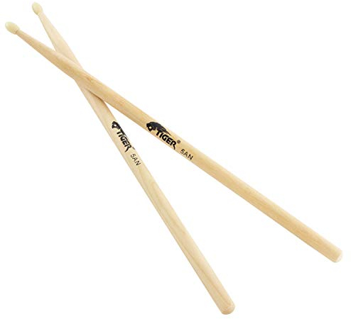 Tiger TDA86-5A Schlagzeugstöcke mit Nylonspitze - Ahorn - 5A