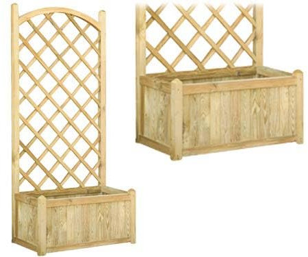 FIORIERA PANNELLO GRIGLIATO IN LEGNO DI PINO ARREDO ESTERNO GIARDINO