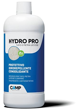 CAMP Hydro Pro Eco Tufo e Pietra Leccese - Idrorepellente Impregnante Tufo e Pietra Leccese Protettivo, Previene la Formazione di Muffa e Muschi Senza Alterare le Superfici Trattate, Made in Italy, 1l
