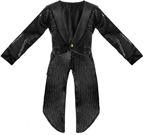 Adults Sequin Tailcoat Fancy Dress - Medium - Long Tailed Jacket With Black Lapels - Perfect for Charity Events, Dance Shows, Performances and Other Fancy Dress Events