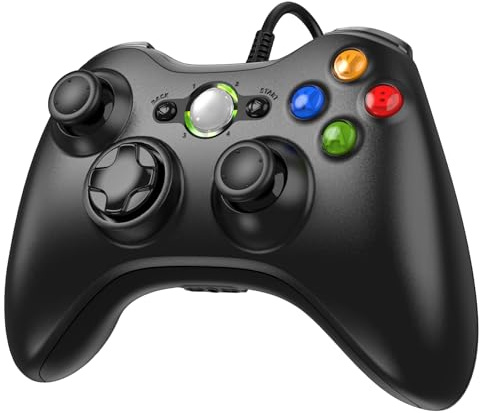 Diswoe Controller für PC Xbox 360, PC-kabelgebundener Controller mit USB Verbessertes Design Ergonomischer Kabelcontroller für Xbox 360 Slim und Windows XP/Vista/7/8/8.1/10/11
