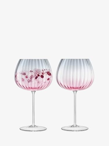 LSA International Dusk Ballonkelch, Glas, Pink, 2 Stück (1er Pack), 2