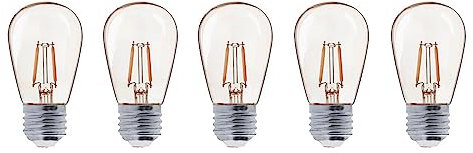 Lumisky Lot de 5 ampoules LED E27 blanc chaud filament vintage compatible guirlande PARTY BULB FILAMENT H9cm