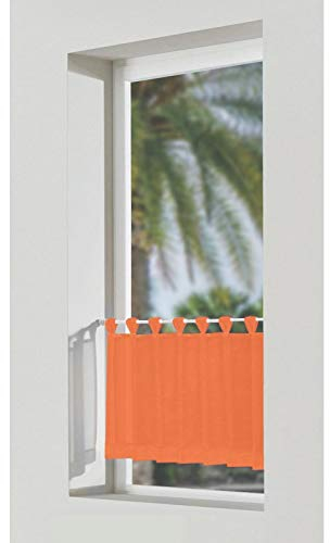 A-TEXTILE-24 Scheibengardinen Nach Maß „Voile“ Bistrogardine Panneaux Gardinen Küchengardinen Scheibengardinen Maßanfertigung (Orange, H: 45cm x B: 50cm)
