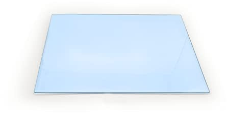 Clear Glass Chopping Board with Pastel Blue Print - Size 40cm x 30cm - Non Slip Glass Worktop Savers for Kitchen - Great Worktop Protector for Any Food prep