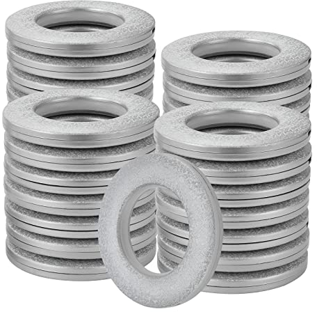 Coolty 32 Stück Vorhang Ösenringe Gardinenringe Vorhangringe Rund Kunststoff Ringe 40mm Innendurchmesser Gardinen Ösen für Fenstervorhang Duschvorhang Türvorhang Wohnaccessoires (Silber Mattiert)