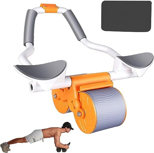 LXWINNER Rimbalzo automatico della ruota addominale,Rullo addominale con ginocchiera,Ruota a Rullo per Addestratore Addominali Fitness per Allenamento in Palestra,con Stuoia