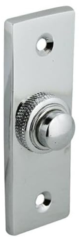 Victorian Rectangle Polished Chrome Front Door Bell Push 78mm x 30mm