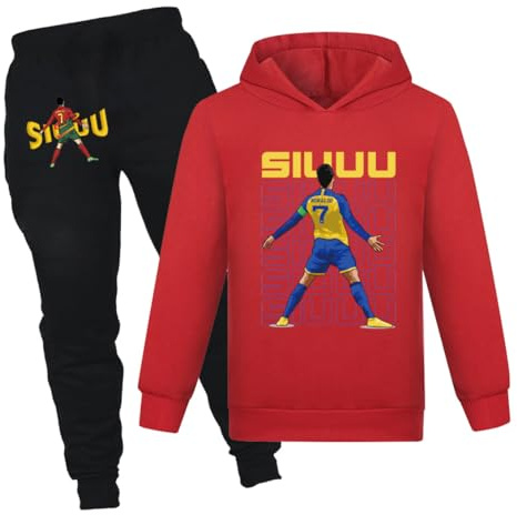 Forlcool Unisex Kids Football Kit Casual Tracksuits Football Hoodie and Pants 2pcs Sets (Red01,5-6 Years,5 Years,6 Years)
