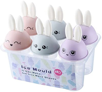 PRETYZOOM 6pièces Moule à Glace Forme De Lapin De Moules à Pour Créer Des Glaces Maison Sorbets Et Yogourts Pour Fête Amateurs De
