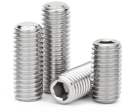 ORTAVA Lot de 10 vis sans tête M5 x 10 mm DIN 913 / ISO 4026 avec six pans creux (ISK) et embout conique, vis sans tête en acier inoxydable (argenté)