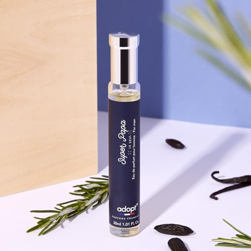 adopt SUPER PAPA, 30ml Eau de Parfum für Herren | holzig-würzig, Wacholderbeeren, Rosmarin, Schwertlilie, Zedernholz, Vanille, Tonkabohnen, Made in France, Herrenduft, adopt:Herrenduft