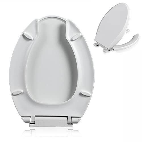 Giural Toilettendeckel Offener Vorderer, WC-Sitz Mit Absenkautomatik, Klodeckel Mit Absenkautomatik, Klobrille Abnehmbar, Duroplast Antibakteriell