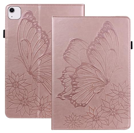 nincyee Klapphülle für iPad Air 13 Zoll 2024, klassisches Retro-Design, großes Schmetterlingsmuster, PU-Leder, Buchhülle mit Kartenschlitzen