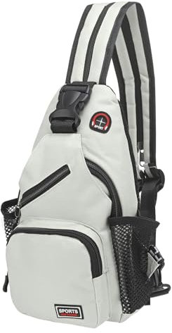 DTGN Convertible Sling Bag Crossbody Backpack - 7x13 (LXH) Good for Women Men Hiking Travel Cycling - Shoulder Bag Casual Packs with Headphone Jack - White
