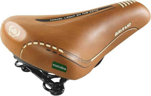 CUCUBA Sella Montegrappa Bravo 115 Comfort con Molle e Imbottitura di Poliuretano in Memory Foam Anti Urto. Ideale per Bicicletta Graziella - Epoca - Olanda - City Bike Unisex