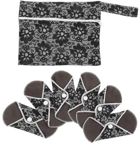 HAWILLOSCH 6stücke Menstruationspad Waschbare Damenbinden Damenbinden Für Mittlere Blutung Wiederverwendbare Aus Waschbare Menstruationsbinden