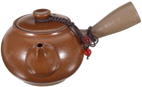 Amosfun Esencial: Tetera de porcelana con agarre lateral, recipiente de hervidor de agua de ebullición rápida, a prueba de calor, frío, surtido