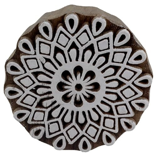 Stempel aus Holz rund Mandala 6cm Modell 01 Holzstempel