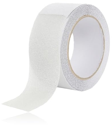 Anti Slip Clear Tape,Self Adhesive Stair Non Slip Tape,Safety Grip Tape Rubber Waterproof Non Slip Decking Tape,No Mark Transparent Anti Slip Tape for Safety Walk,Step,Floor,Bathtub,Kitchen,5cm×5m