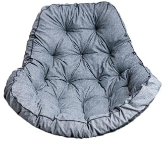 TexDeko® Ecolen Hängesessel Kissen Outdoor für Hängekorb mit UV-Schutz & wasserabweisend Anti-Rutsch Polster für Rattan Hängeschaukel Schaukelkorb – Perfekt für Garten, Terrasse, Balkon (Grau)