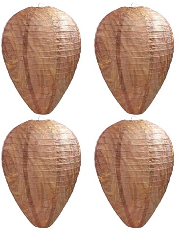 4 Stück Wespennest Attrappe, 28 cm X 22 cm Wespenfalle, Traditionelle Papierlaternen für Heimdekoration Und Fotografie, Wespenabwehr für Haus Garten und Outdoor