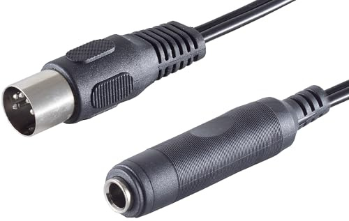 1aTTack.de 1x 0,2m Diodenstecker 5 pol auf 6,3mm Klinkenbuchse Hochwertiges Audio Adapterkabel Vergossene Stecker Vernickelte Kontakte Perfekt für HiFi Musikinstrumente Studio Equipment
