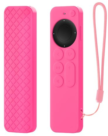 Remote Control Anti Drop Protective Case for Appl-e TV 6/7, Dustproof Shockproof Silicone Cover Soft Remote Cover Case for Appl-e TV 6/7 Remote Controller (Luminous Pink)
