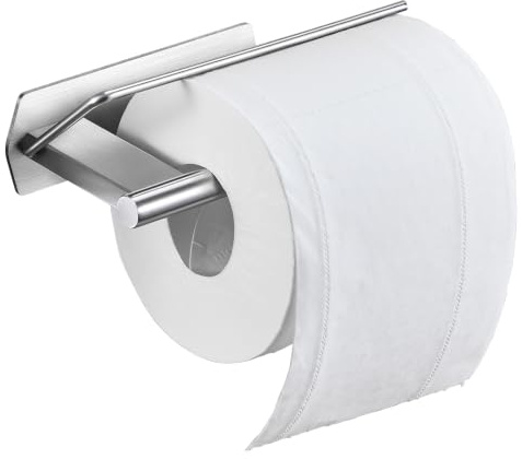 XILIMOR Portarrollos Papel Higienico, Porta Rollos de Papel Higiénico | Soporte Papel Higienico de Acero Inoxidable, Portarrollos Baño Sin Taladrar, Porta Papel Higiénico Adhesivo, Plateado