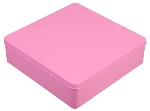 Happyyami Tinplate Storage Box with Lid Large Decorative Tin Cookie Jar for Cookies Snacks and Presents Space Saving Kitchen Organisation Container for Home Storage