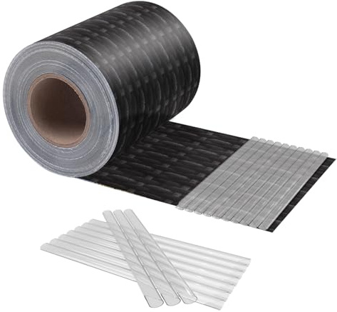 HENG FENG Sichtschutzstreifen für Doppelstabmatten 35m x 19cm, Rattan | PVC Zaunfolie für Garten Privatsphäre, wetterfest, UV-beständig & Windschutz mit 20 Clips für Gartenzaun, Balkon, Terrasse