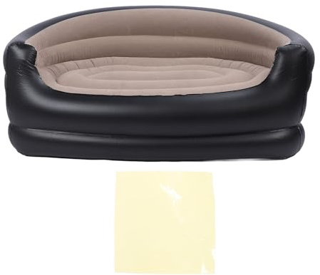 MUNEFE Aufblasbarer Stuhl, tragbares aufblasbares Sofa, aufblasbares Sofa, Outdoor-Luftsofa für den Außenbereich und das Wohnzimmer (Kaffeefarbe)