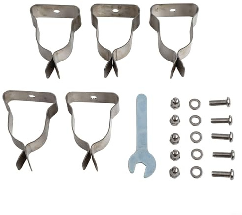 5 Sets Brunnenabdeckungs-Clips-Set mit Muttern, Unterlegscheiben, Schrauben für Kellerbrunnen – robuste Federklemmen aus verzinktem Stahl, 5 Stück