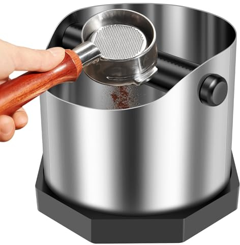 SUPPUIMNT Depósito para portafiltros, 750 ml, acero inoxidable, Knock Box, café molido, accesorios para cafetera, caja de batir con posos de café antideslizante para el hogar, cocina, café, bar