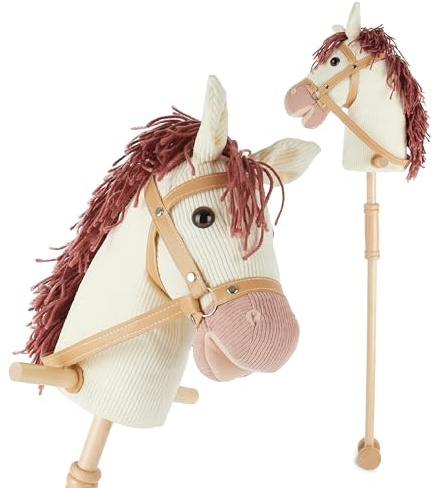 Bieco Steckenpferd Kinder Ginger, personalisiert | Hobby Horse Pferde | Steckenpferd Rollen Holz Pferd Stab | Stock Pferde für Kinder Stockpferd personalisierbar