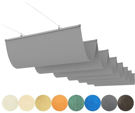 Tenda Parasole Retrattile a Onda - Tenda da Sole a Forma di U con Rullo Scorrevole per Protezione UV, Baldacchino Telescopico, Copertura per Pergola, Tenda da Esterno, Protezione per Tettoia da
