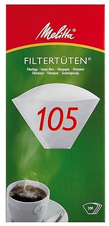 Melitta Filtertüten 105 weiß, 1er Pack (1 x 200 Stück)