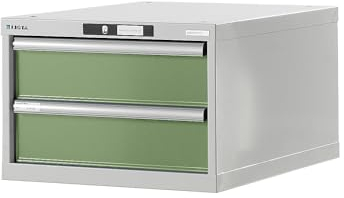 Lista | Werkbank-Baukastensystem | Unterbauschrank | Höhe 383 mm | 2 Schubladen | resedagrün