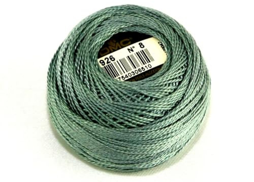 DMC Baumwolle Perle Gewinde Größe 8 926 – Pro 10 Gramm Ball + Gratis Minerva Crafts Craft Guide