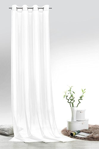 heimtexland Fashion&Joy - Ösenschal Voile weiß HxB 245x140 cm - transparent einfarbig - Dekoschal Gardine Typ418