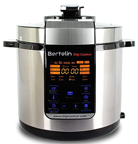Bertelin Digi Cooker, Multi Functions Electric Pressure Cooker, Multi Cooker, Slow Cooker, Steamer, Saute, Sous Vide, Yogurt-Maker, 6 Litre