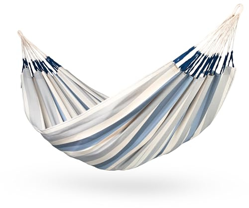LA SIESTA® - Brisa - Kingsize Hängematte, handgefertigt in Kolumbien, mit 180 cm Breite für entspannte Momente drinnen und draußen. (Sea Salt)